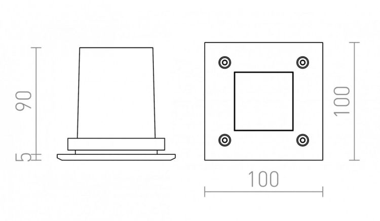 ORBU SQ   stal nierdzewna 230V GU10 35W IP65