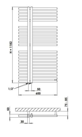 Przejdź do produktu Grzejnik łazienkowy 60x118 cm PMH Kronos KR2MS srebrny metalic