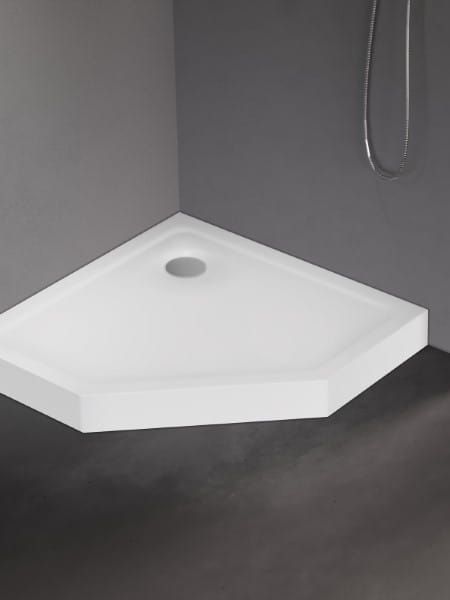 BRODZIK MILD PIĘCIOKĄTNY BIAŁY AKRYLOWY 90x90x11,5