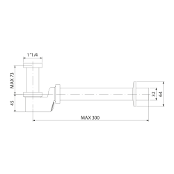 Syfon umywalkowy 5/4", odpływ 32mm,