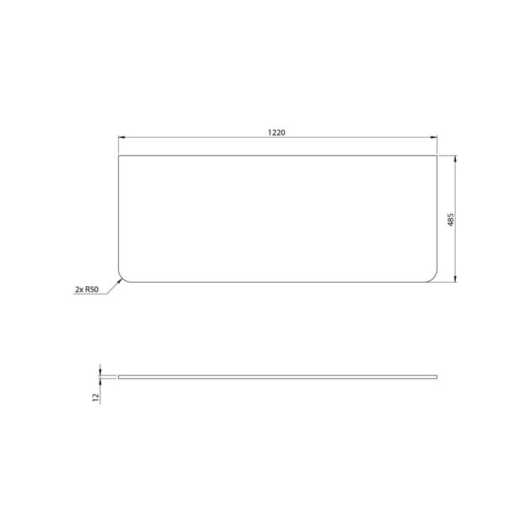 PREMIO blat kompaktowy HPL 122x1,2x48,5cm, czarny mat