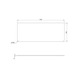 KERALA blat Rockstone 122x1,2x48,5cm, biały mat