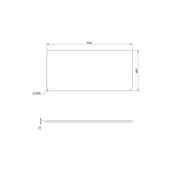 PREMIO blat kompaktowy HPL 102x1,2x48,5cm, czarny mat