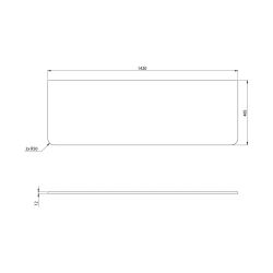 PREMIO blat kompaktowy HPL 142x1,2x48,5cm, czarny mat