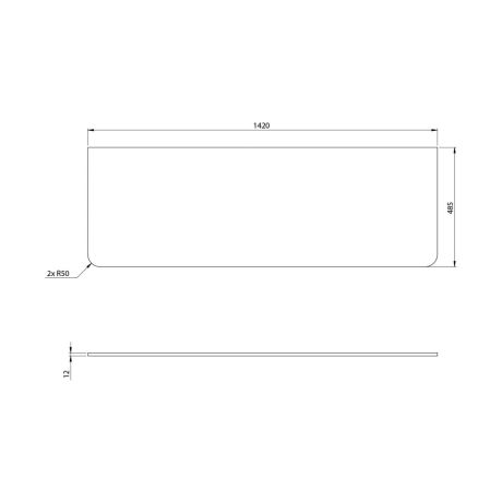 Przejdź do produktu PREMIO blat kompaktowy 142x1,2x48,5cm, czarny mat