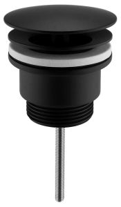 Odpływ umywalkowy 5/4'', niezamykany, duży korek, 5-65mm, czarny mat