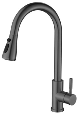 Przejdź do produktu MIKELA bateria zlewozmywakowa stojąca z wyciąganą wylewką, gun metal
