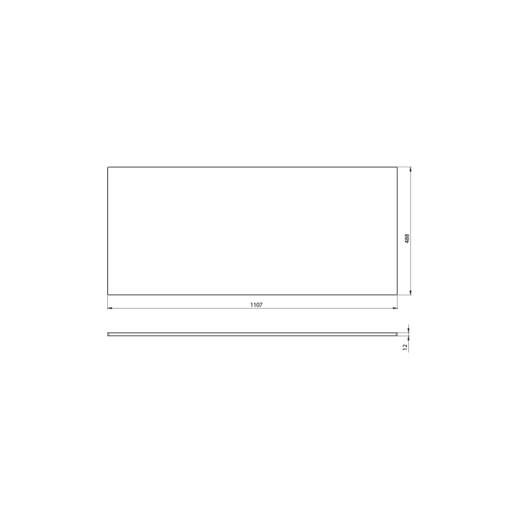 PREMIO blat kompaktowy HPL 110,7x1,2x48,8cm, czarny mat
