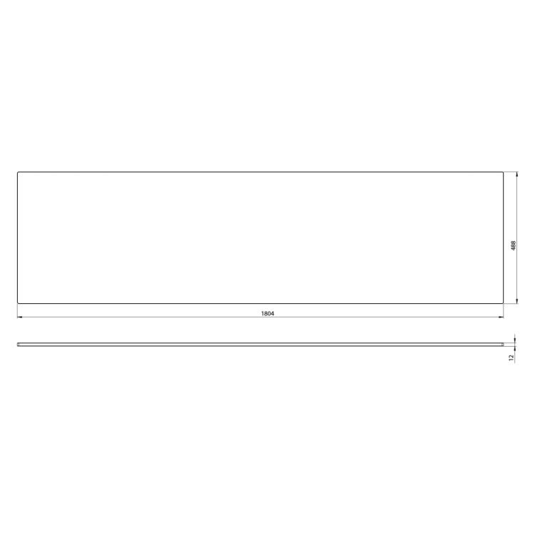 PREMIO blat kompaktowy HPL 180,4x1,2x48,8cm, czarny mat