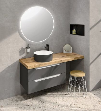Przejdź do produktu AVICE blat pod umywalkę 110,7x48,8cm, grubość 5cm, dąb Rover
