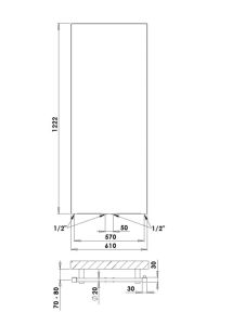 Grzejnik pionowy, dekoracyjny 61x122 cm PMH Pegasus PG5.
