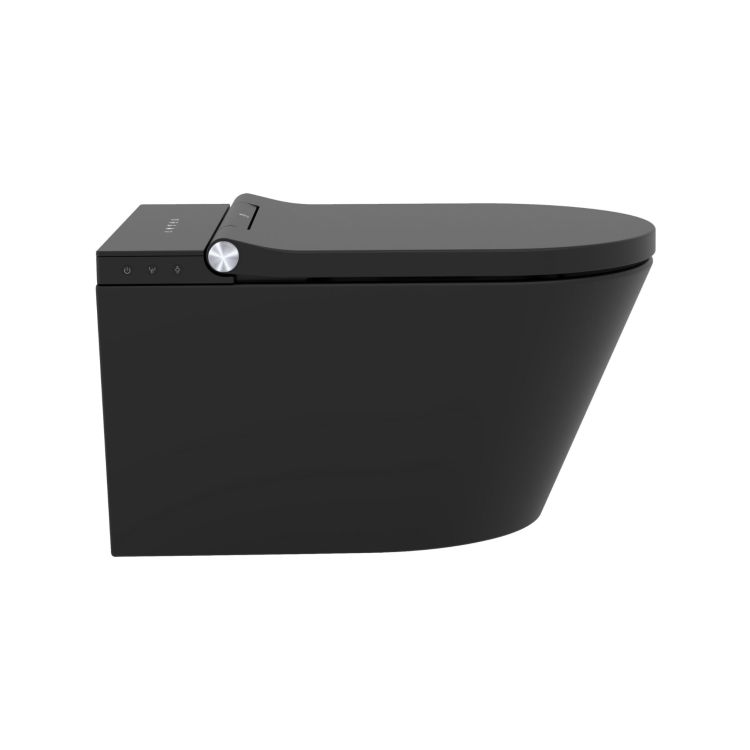 Czarna miska WC z funkcją bidetu 39x60 cm Major&Maker Black Pearle czarny mat
