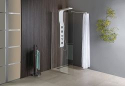 WALK-IN ścianka prysznicowa do montażu do ściany ze wspornikem, 1200x1900 mm, szkło czyste