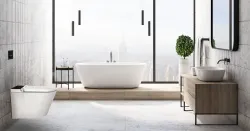 Toaleta myjąca komplet ze stelażem podtynkowym Geberit Delta Major&Maker Deluxe B Biało-Czarny