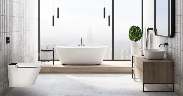 Toaleta myjąca komplet ze stelażem podtynkowym Geberit Delta Major&Maker Deluxe B Biało-Czarny