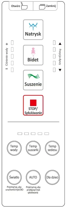 Elektroniczna toaleta WC myjąca stojąca Major&Maker LUXURIOUS biały - pilot sterujący