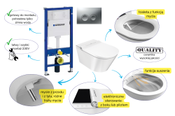 Toaleta myjąca z funkcją mycia i suszenia, komplet ze stelażem podtynkowym Geberit Delta Major&Maker Deluxe A Biały