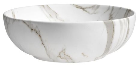 Przejdź do produktu RONDANE umywalka ceramiczna nablatowa średnica 41cm, bianco carrara