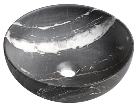 Przejdź do produktu RONDANE umywalka ceramiczna nablatowa średnica 41cm, carnico marmor