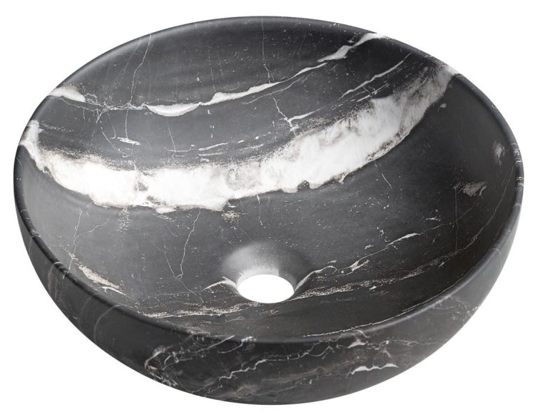 RONDANE umywalka ceramiczna nablatowa średnica 41cm, carnico marmor