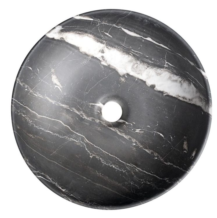 RONDANE umywalka ceramiczna nablatowa średnica 41cm, carnico marmor