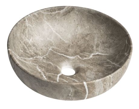 Przejdź do produktu RONDANE umywalka ceramiczna nablatowa średnica 41cm, breccia marmor