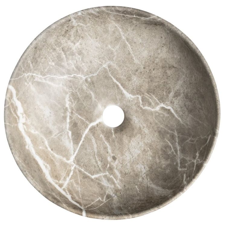 RONDANE umywalka ceramiczna nablatowa średnica 41cm, breccia marmor
