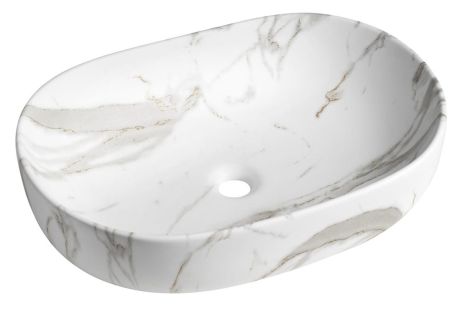 Przejdź do produktu CALEO umywalka ceramiczna nabłatowa, 60x42cm, bianco carrara