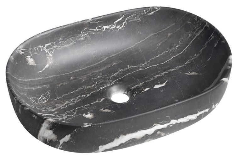 CALEO umywalka ceramiczna nabłatowa, 60x42cm, carnico marmor