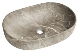CALEO umywalka ceramiczna nabłatowa, 60x42cm, breccia marmor
