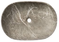 CALEO umywalka ceramiczna nabłatowa, 60x42cm, breccia marmor