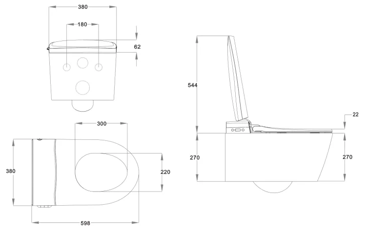 Toaleta myjąca z funkcją bidetu, suszenia i podgrzewaną deską Major&Maker Superior A biały-chrom