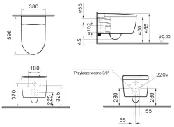 Toaleta myjąca z funkcją bidetu, suszenia i podgrzewaną deską Major&Maker Superior A biały-chrom