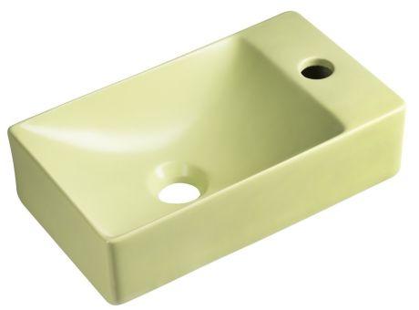 Przejdź do produktu MARGITHA umywalka ceramiczna 38x22cm, otwór na baterię po prawej stronie, pistacjowy