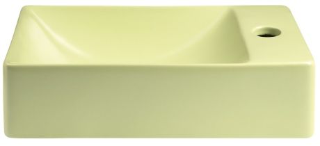 Przejdź do produktu MARGITHA umywalka ceramiczna 38x22cm, otwór na baterię po prawej stronie, pistacjowy