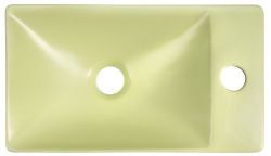 MARGITHA umywalka ceramiczna 38x22cm, otwór na baterię po prawej stronie, pistacjowy