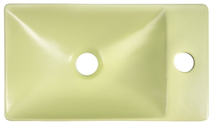 MARGITHA umywalka ceramiczna 38x22cm, otwór na baterię po prawej stronie, pistacjowy