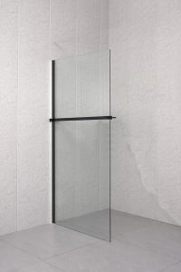 Półka do walk-in kabinę prysznicową, 142cm, czarny matt