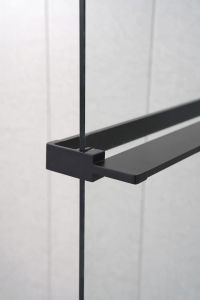 Półka do walk-in kabinę prysznicową, 142cm, czarny matt