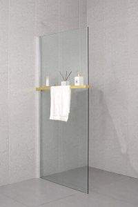 Półka do walk-in kabinę prysznicową, 142cm, złoto mat