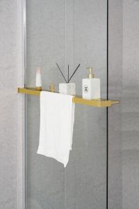 Półka do walk-in kabinę prysznicową, 142cm, złoto mat