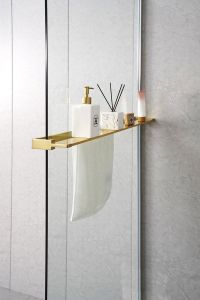 Półka do walk-in kabinę prysznicową, 142cm, złoto mat