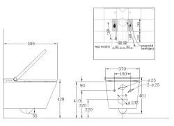 Elektroniczna toaleta z funkcją mycia, suszenia i podgrzewania deski WC 39x60 cm Major&Maker Deluxe A biały