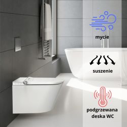 Elektroniczna toaleta z funkcją mycia, suszenia i podgrzewania deski WC 39x60 cm Major&Maker Deluxe A biały