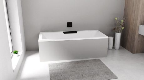 Przejdź do produktu CASCATA wanna prostokątna 185x85x45cm, kaskada czarna