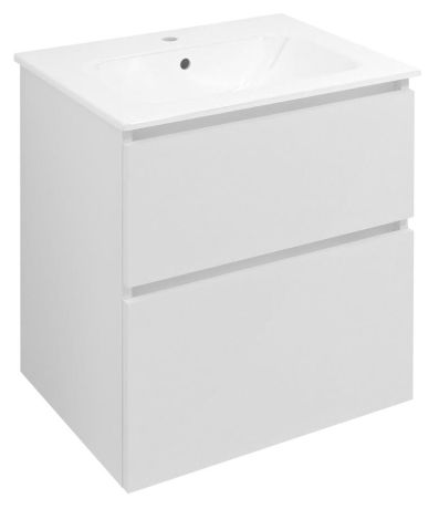Przejdź do produktu EZARA szafka pod umywalkę 59,2x64x46cm, biały połysk