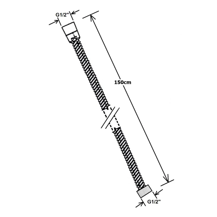 POWERFLEX wąż prysznicowy metalowy, 150cm, złoty