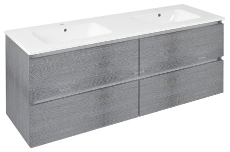 Przejdź do produktu EZARA szafka pod umywalkę 140x55x46cm, dąb srebrny