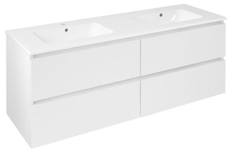 Przejdź do produktu EZARA szafka pod umywalkę 140x55x46cm, biały połysk