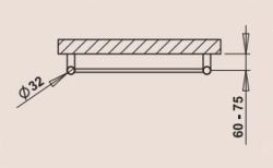 PMH Taifun TS1W Grzejnik łazienkowy prosty biały 50x79 cm rysunek techniczny